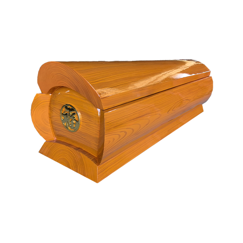 Modern Classic Wooden Caskets For Human Ashes Sleek Lines Solid Wood Coffin